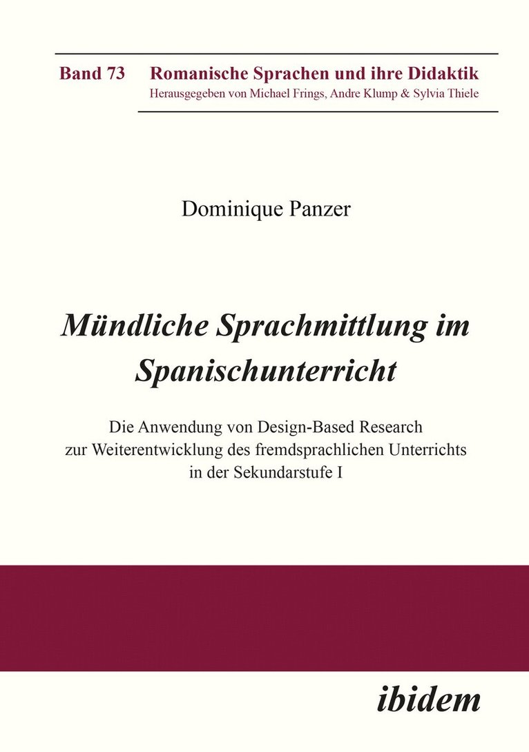 Dominique Panzer - Mündliche Sprachmittlung im Spanischunterricht, Häftad