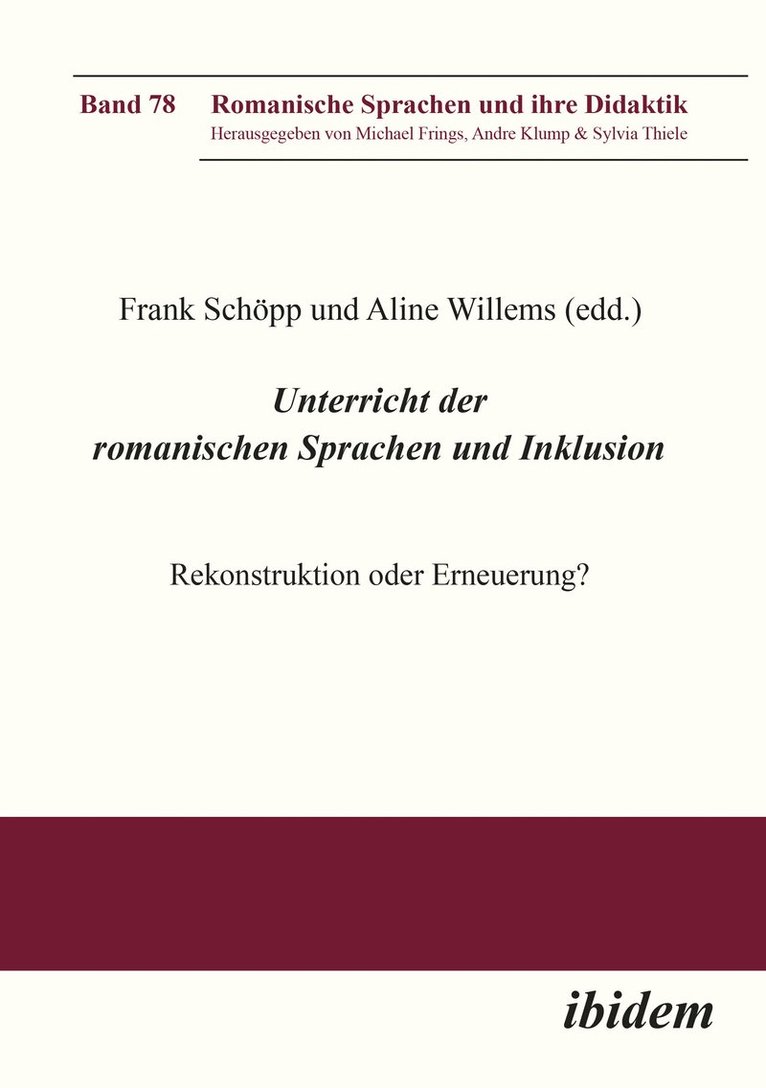 Unterricht der romanischen Sprachen und Inklusion 1