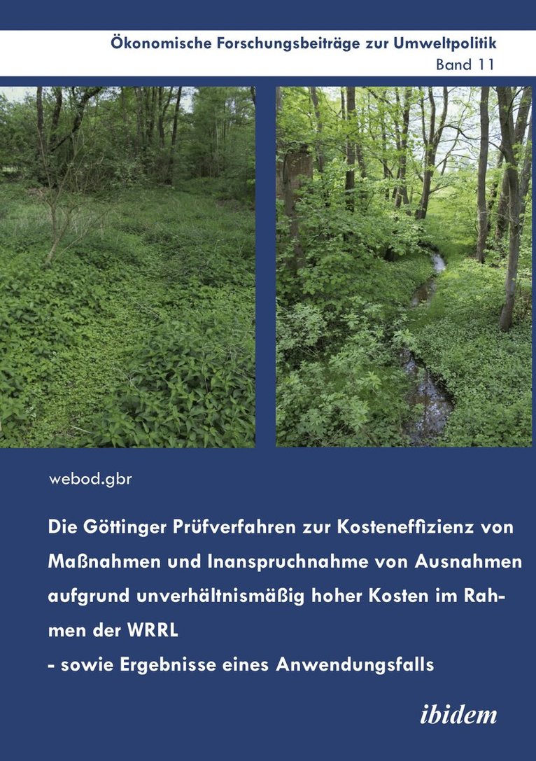 Uta Sauer, Rainer Marggraf, Katharina Raupach - Göttinger Prüfverfahren zur Kosteneffizienz von Maßnahmen und Inanspruchnahme von Ausnahmen aufgrund unverhältnismäßig hoher Kosten im Rahmen der WRRL - sowie Ergebnisse eines Anwendungsfalls, Häftad