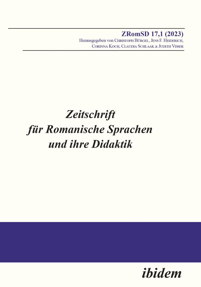 Christoph Bürgel, Jens F Heiderich, Corinna Koch, Claudia Schlaak, Judith Visser - Zeitschrift für Romanische Sprachen und ihre Didaktik, Häftad