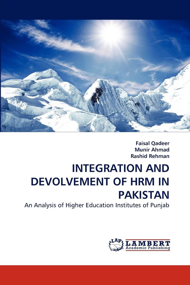 Integration and Devolvement of Hrm in Pakistan 1