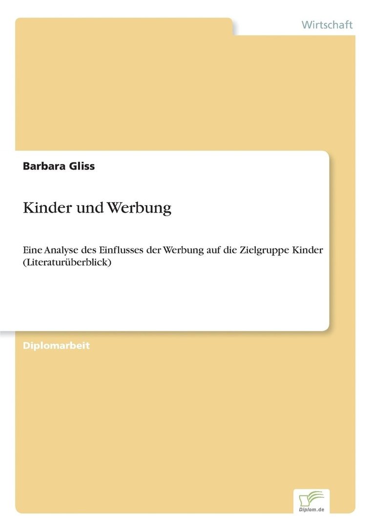 Barbara Gliss - Kinder und Werbung, Häftad