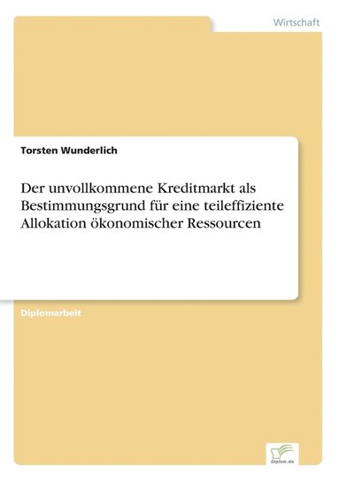 bokomslag Der unvollkommene Kreditmarkt als Bestimmungsgrund fr eine teileffiziente Allokation konomischer Ressourcen