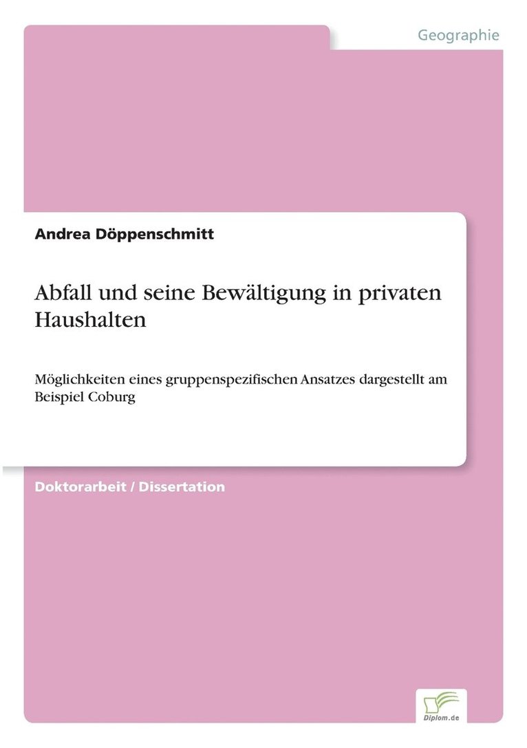 Abfall und seine Bewltigung in privaten Haushalten 1