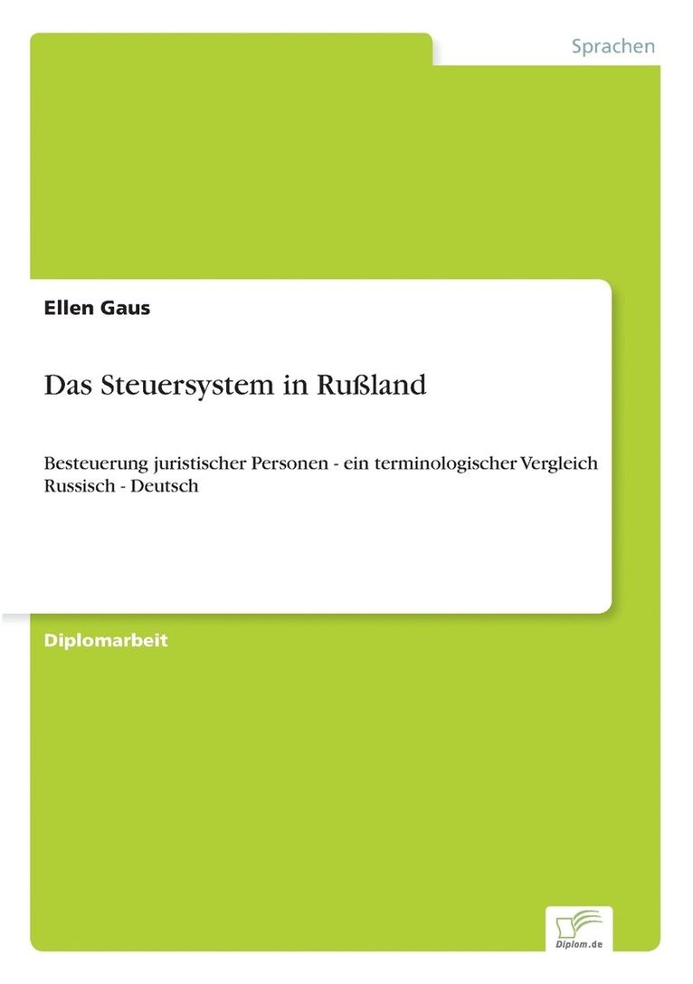 Ellen Gaus - Steuersystem in Rußland, Häftad