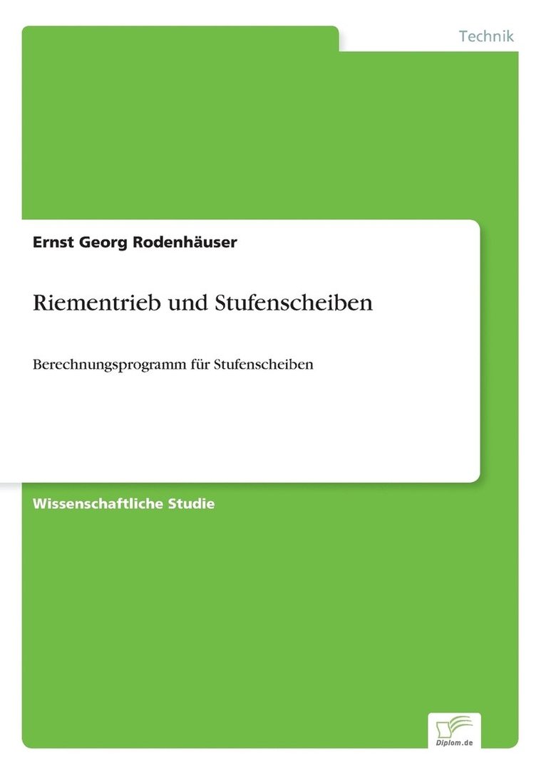 Riementrieb und Stufenscheiben 1