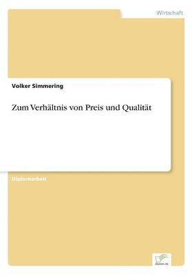 bokomslag Zum Verhältnis von Preis und Qualität