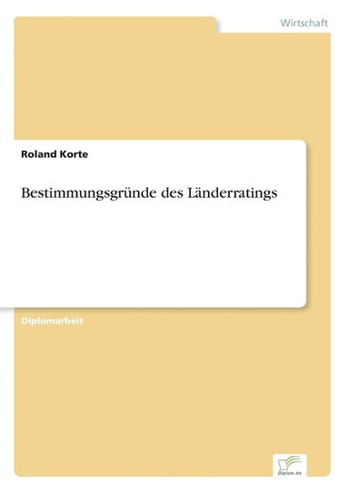 bokomslag Bestimmungsgrnde des Lnderratings