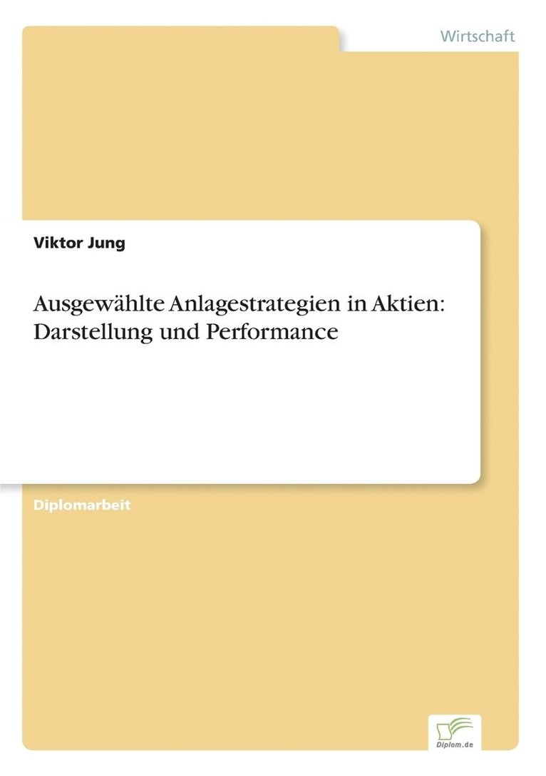 Viktor Jung - Ausgewählte Anlagestrategien in Aktien, Häftad