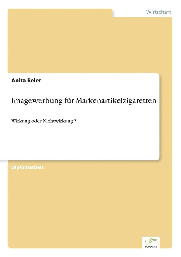 Imagewerbung fr Markenartikelzigaretten 1