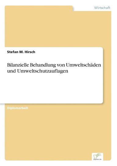 bokomslag Bilanzielle Behandlung von Umweltschäden und Umweltschutzauflagen