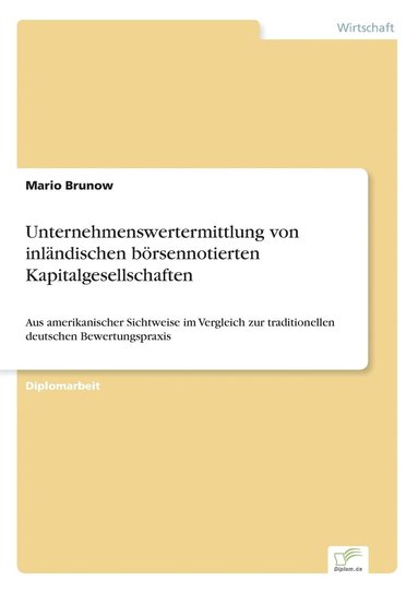 bokomslag Unternehmenswertermittlung von inlndischen brsennotierten Kapitalgesellschaften