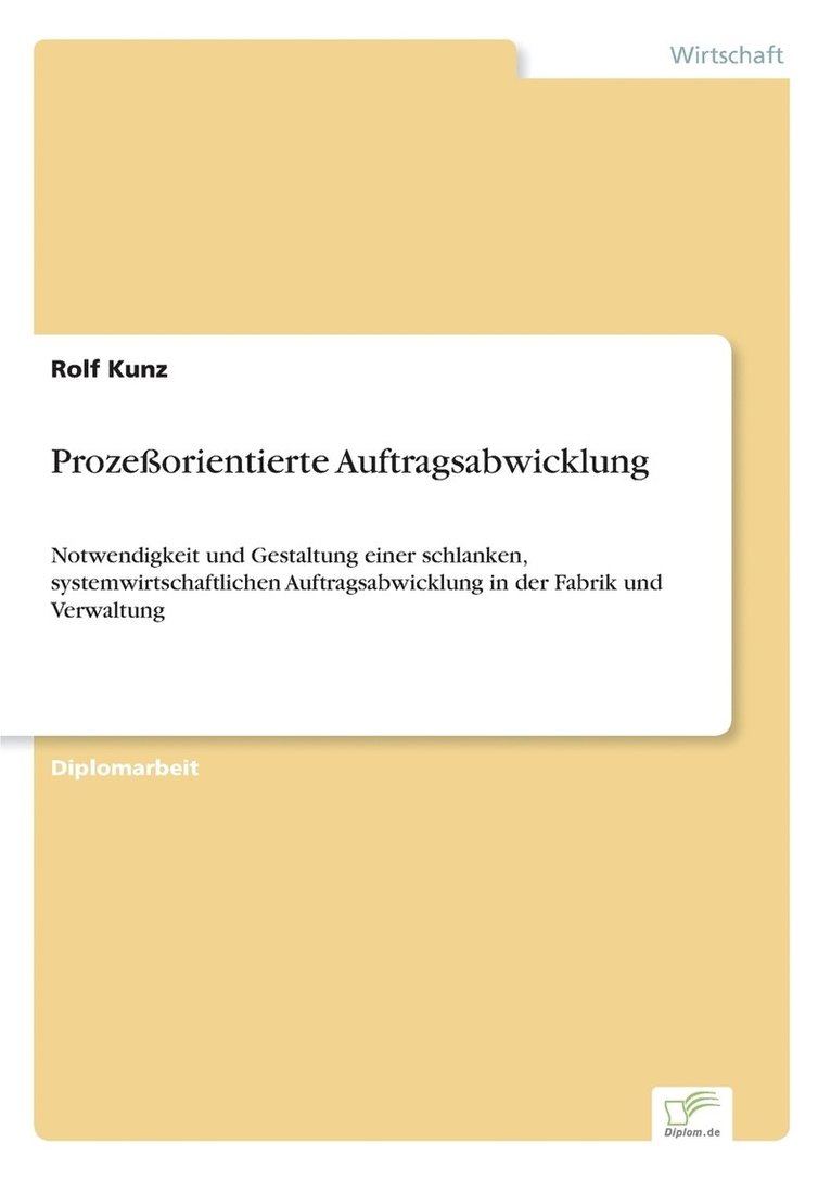 Prozeorientierte Auftragsabwicklung 1