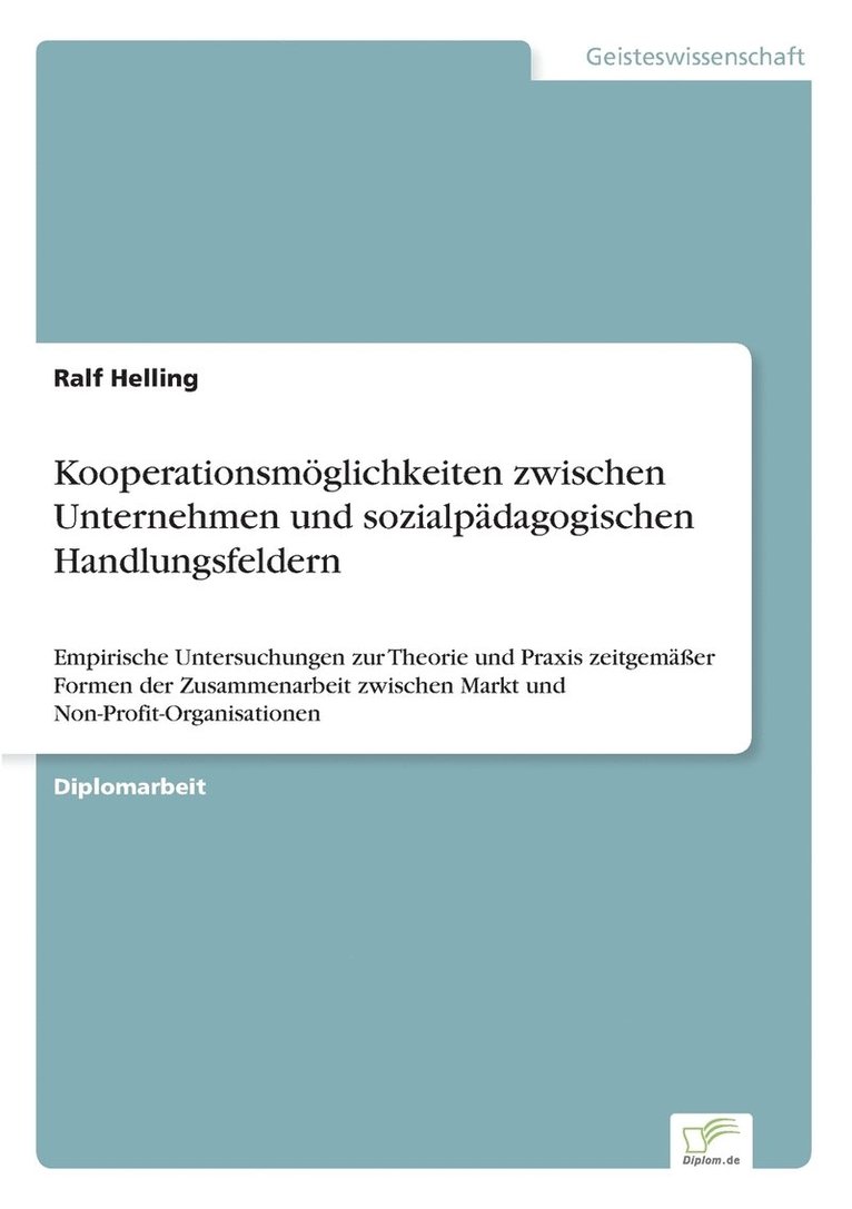 Kooperationsmglichkeiten zwischen Unternehmen und sozialpdagogischen Handlungsfeldern 1