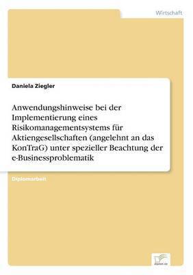 bokomslag Anwendungshinweise bei der Implementierung eines Risikomanagementsystems fr Aktiengesellschaften (angelehnt an das KonTraG) unter spezieller Beachtung der e-Businessproblematik