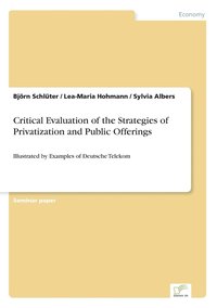 bokomslag Critical Evaluation of the Strategies of Privatization and Public Offerings