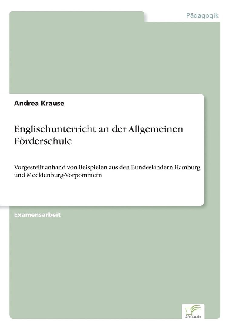 Andrea Krause - Englischunterricht an der Allgemeinen Förderschule, Häftad