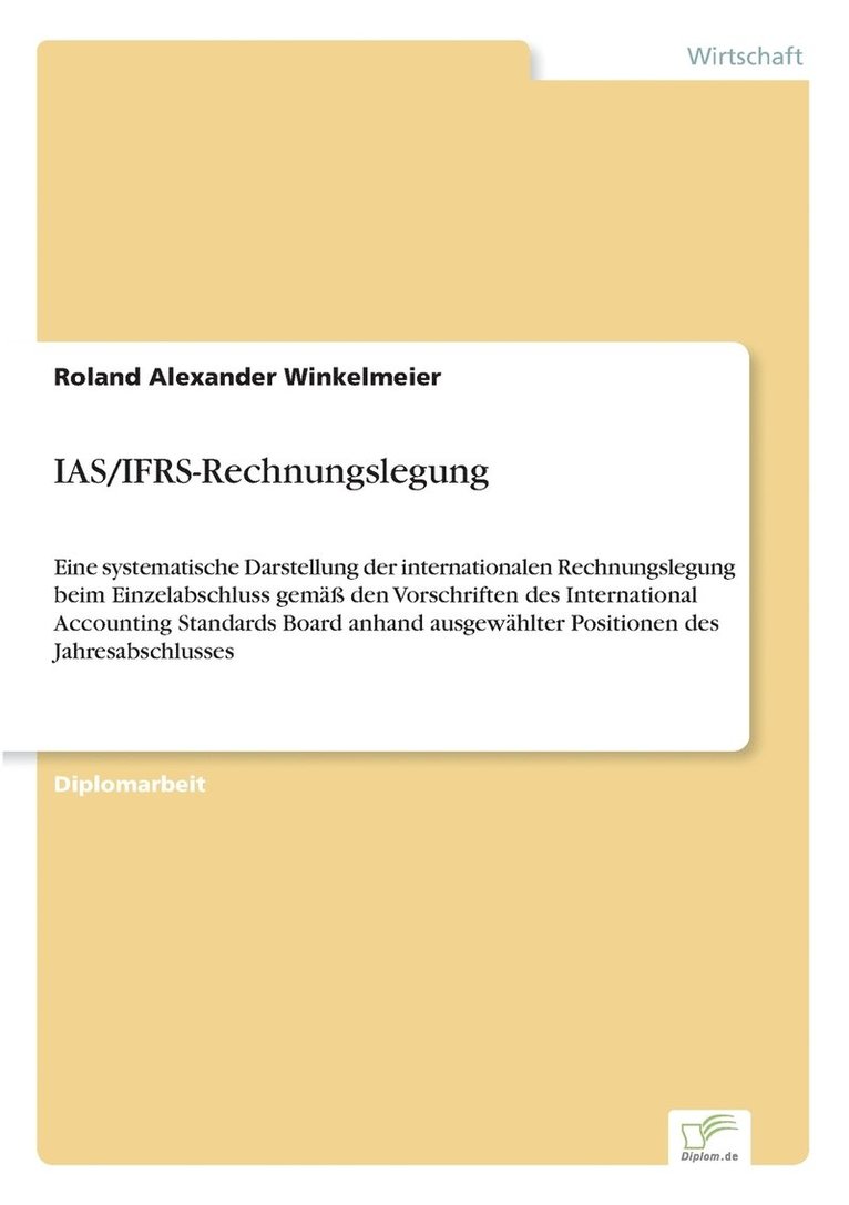 IAS/IFRS-Rechnungslegung 1