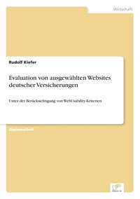 bokomslag Evaluation von ausgewahlten Websites deutscher Versicherungen