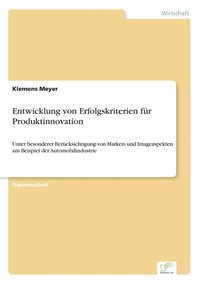 bokomslag Entwicklung von Erfolgskriterien für Produktinnovation
