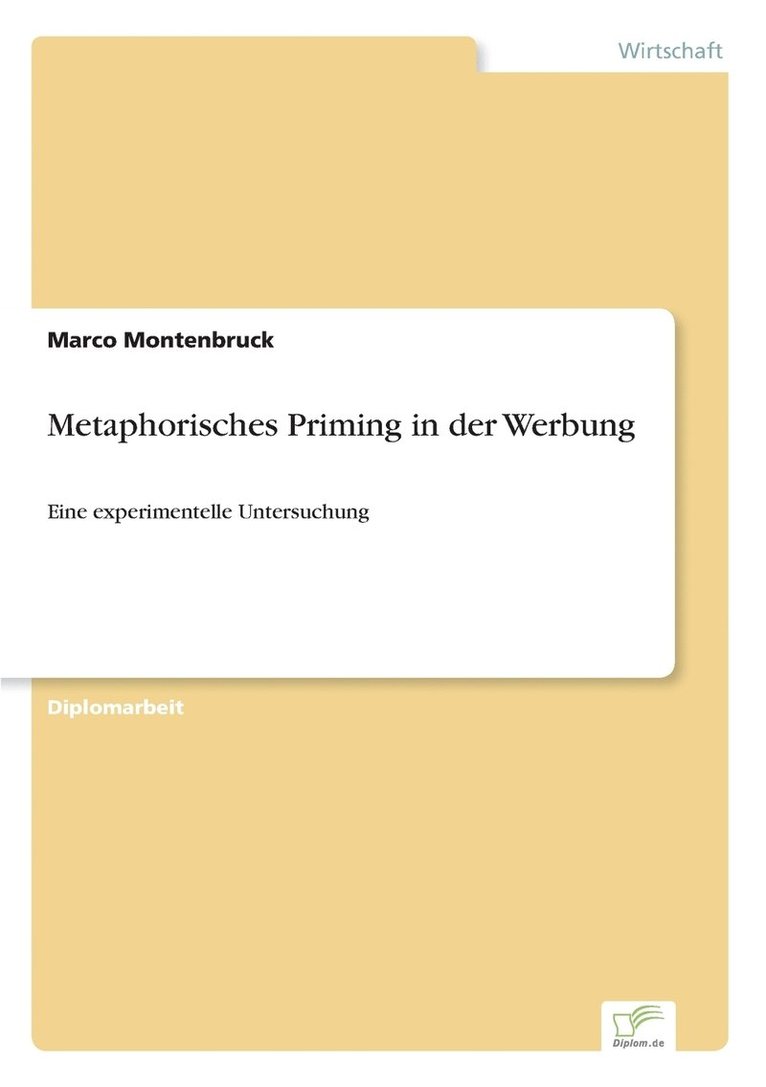 Marco Montenbruck - Metaphorisches Priming in der Werbung, Häftad