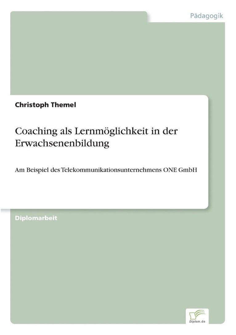 Coaching als Lernmöglichkeit in der Erwachsenenbildung