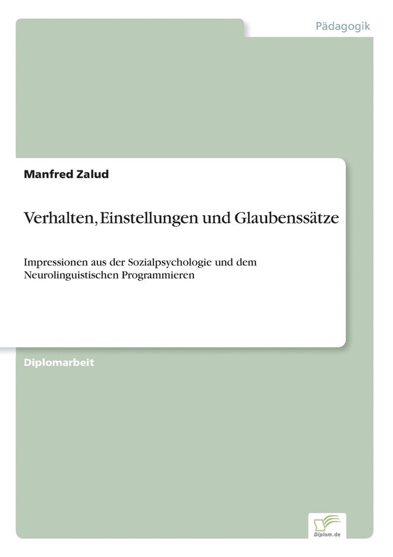 Verhalten, Einstellungen und Glaubenssatze 1