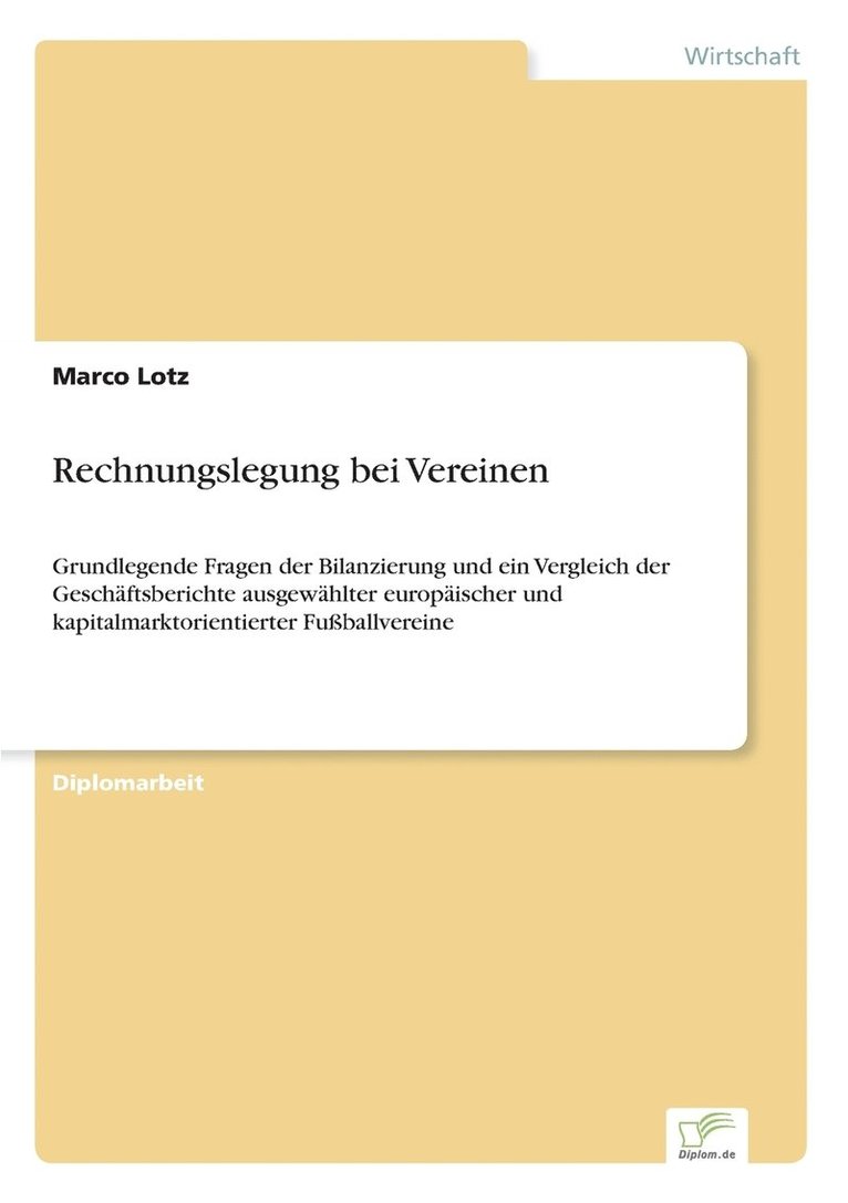Marco Lotz - Rechnungslegung bei Vereinen, Häftad