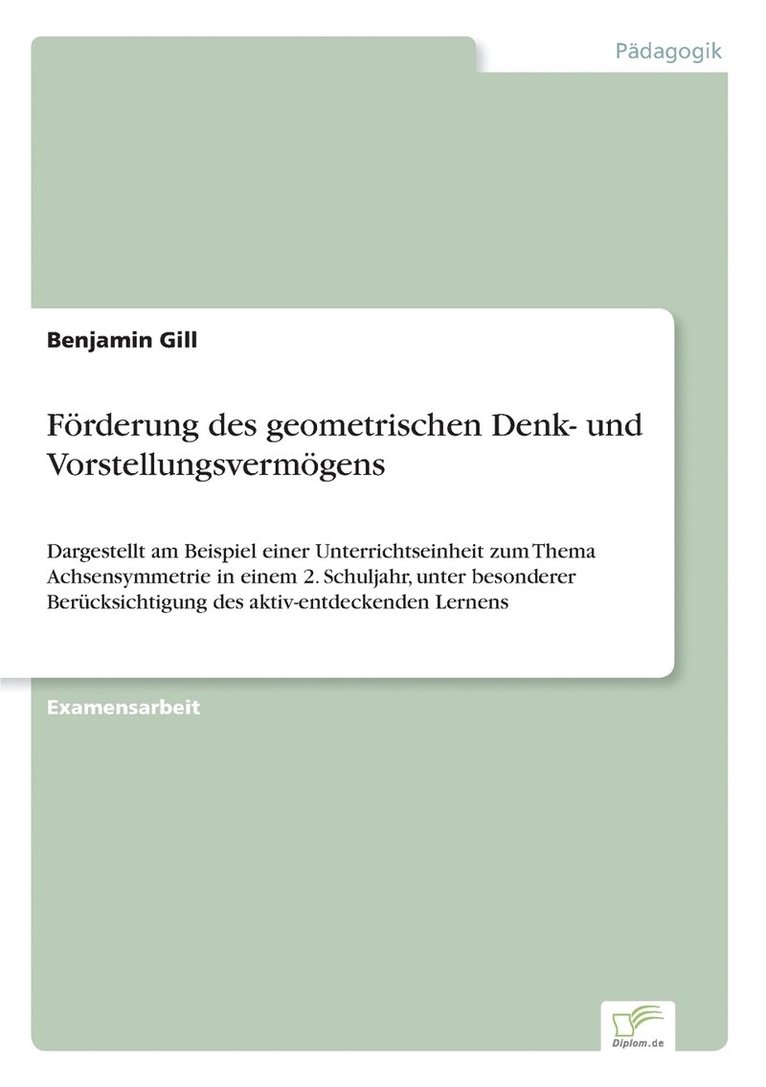 Foerderung des geometrischen Denk- und Vorstellungsvermoegens 1