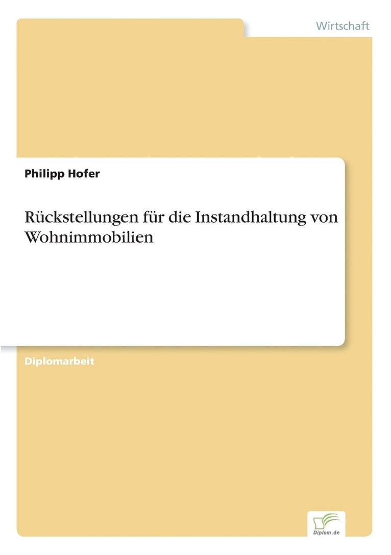 Rückstellungen für die Instandhaltung von Wohnimmobilien