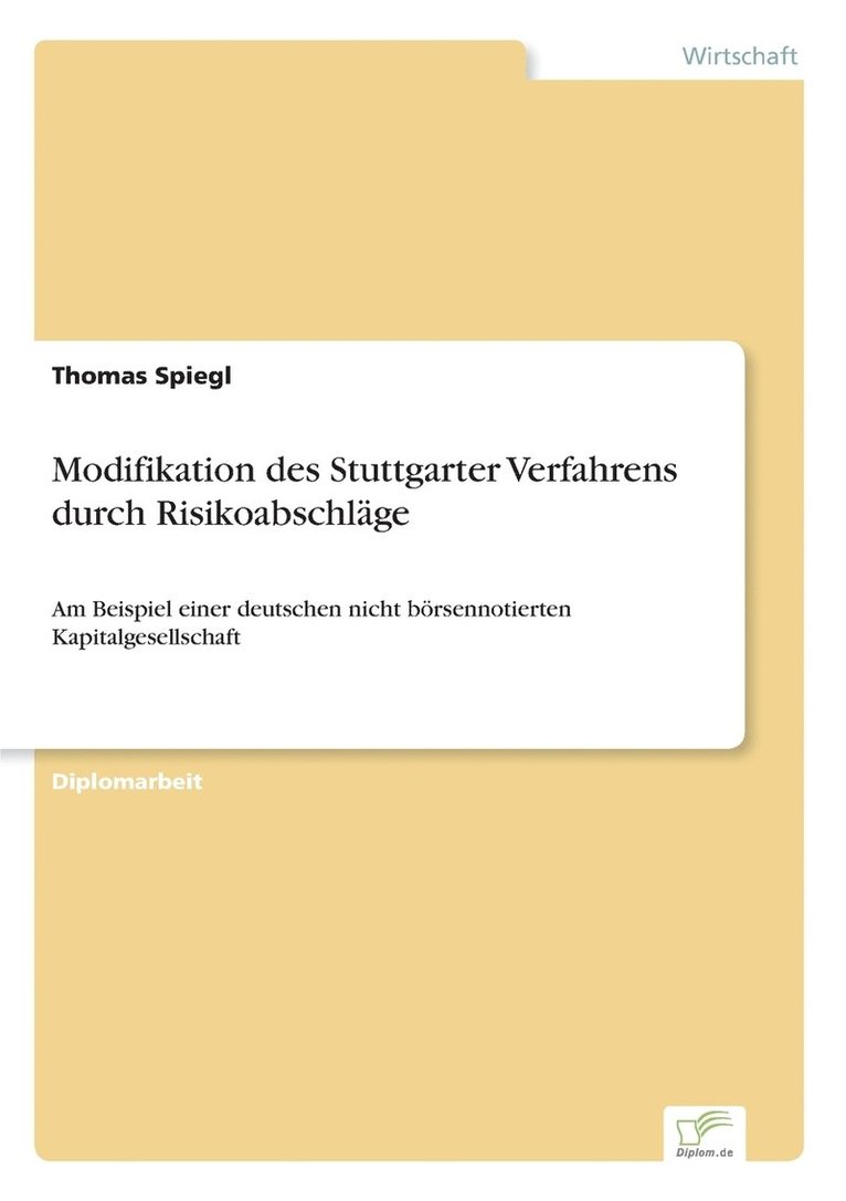 Modifikation des Stuttgarter Verfahrens durch Risikoabschlage 1