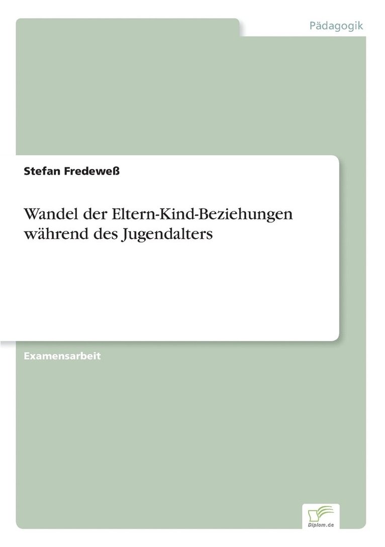 Wandel der Eltern-Kind-Beziehungen wahrend des Jugendalters 1