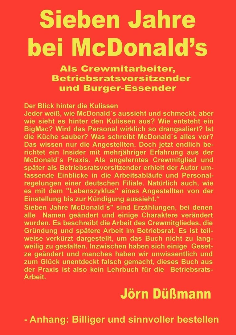 Sieben Jahre bei McDonald's 1