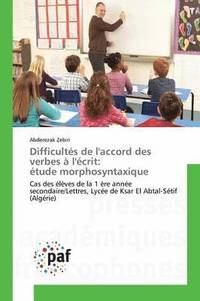 bokomslag Difficultes de l'Accord Des Verbes A l'Ecrit