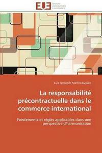 bokomslag responsabilité précontractuelle dans le commerce international