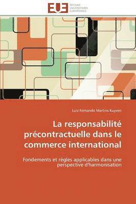 bokomslag responsabilité précontractuelle dans le commerce international