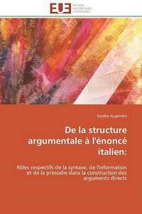 bokomslag De la structure argumentale à l'énoncé italien