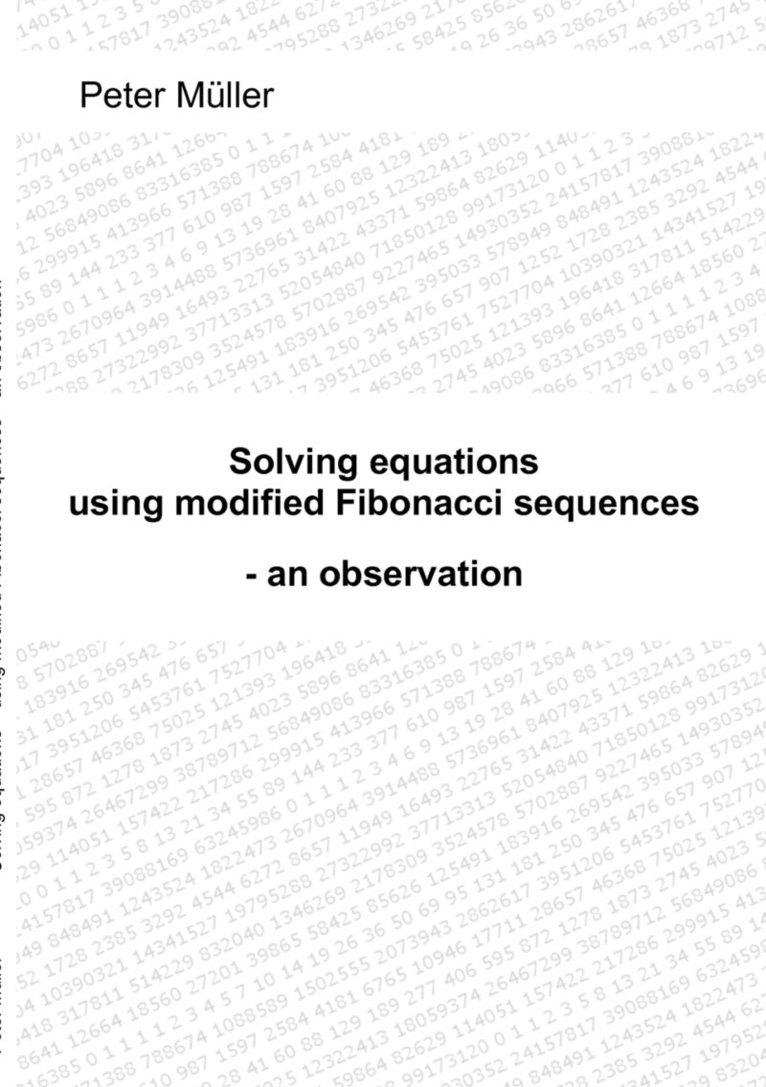Solving equations - using modified Fibonacci sequences 1