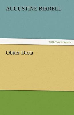 Augustine Birrell - Obiter Dicta, Häftad