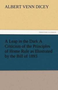 bokomslag A Leap in the Dark a Criticism of the Principles of Home Rule as Illustrated by the Bill of 1893