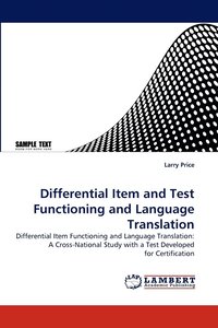 bokomslag Differential Item and Test Functioning and Language Translation