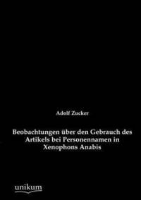 bokomslag Beobachtungen ber den Gebrauch des Artikels bei Personennamen in Xenophons Anabis