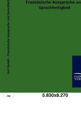 bokomslag Franzoesische Aussprache und Sprachfertigkeit