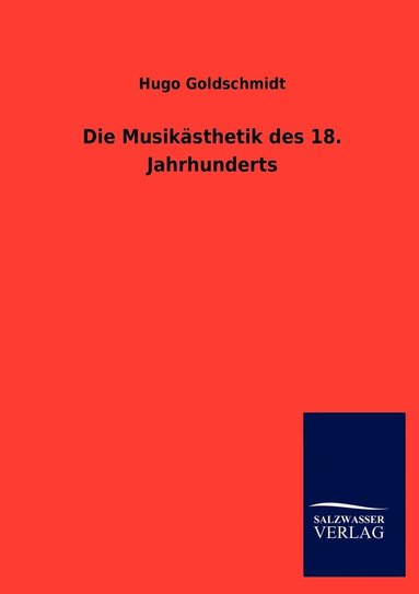 bokomslag Musikasthetik Des 18. Jahrhunderts