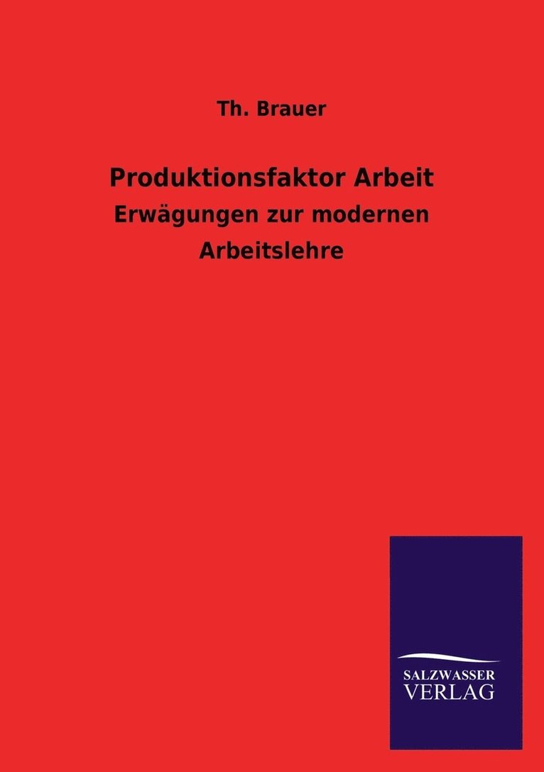 Produktionsfaktor Arbeit 1