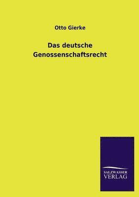 bokomslag deutsche Genossenschaftsrecht
