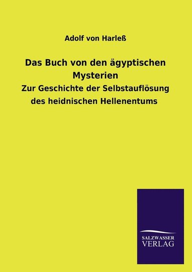 bokomslag Das Buch von den gyptischen Mysterien