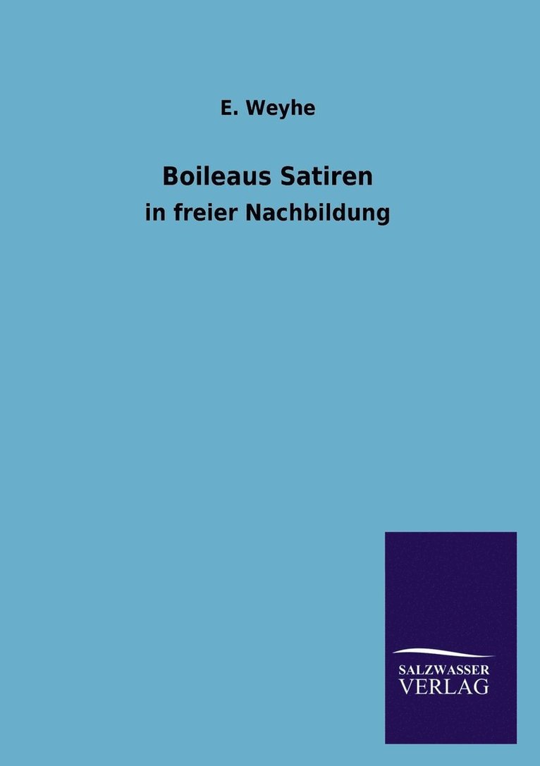 Boileaus Satiren 1