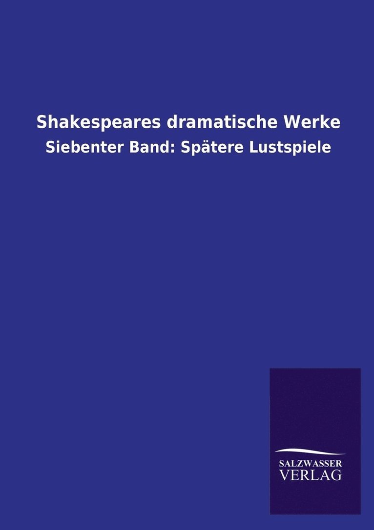 Shakespeares Dramatische Werke 1