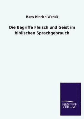 bokomslag Die Begriffe Fleisch Und Geist Im Biblischen Sprachgebrauch